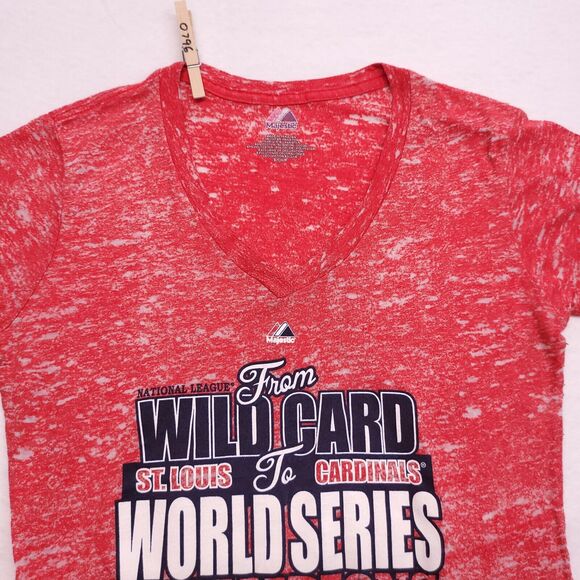 Majestic St. Louis Cardinals Graphic Short Sleeve Shirt Womens Size Small S Red - Picture 1 of 9